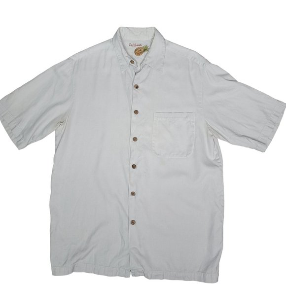 Caribbean Blue Marlin Beach Scene short Sleeve button down Shirt Mens Size M - Picture 2 of 5